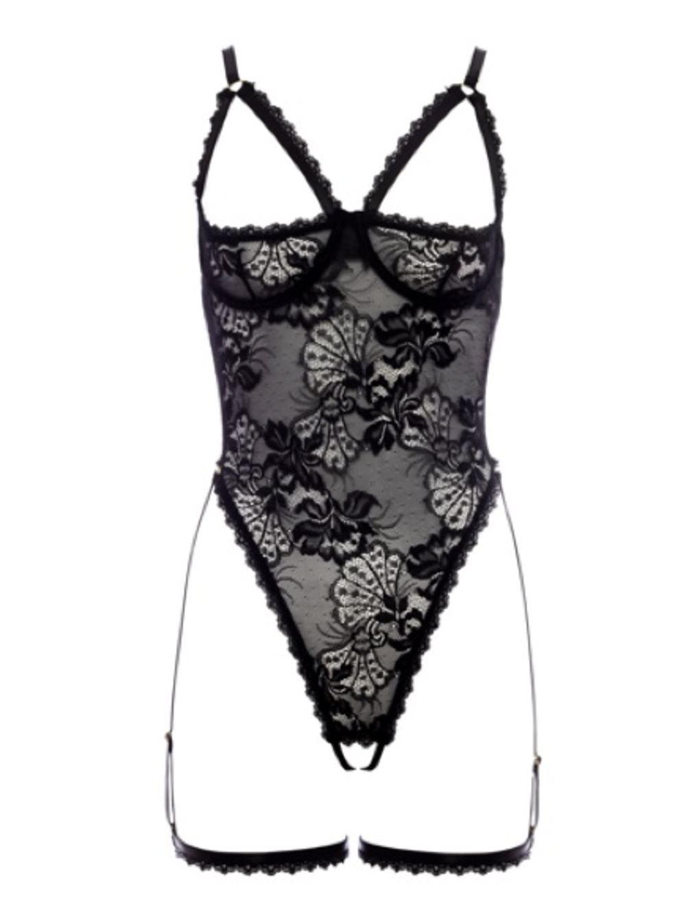 Oh La La Cheri CURVY ELAYNE OPEN CUP TEDDY Black Size 3X/4X NEW